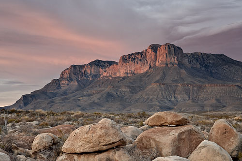 Guadalupe Mountains At Sunset