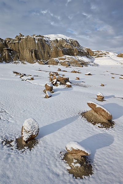 Badlands With Snow