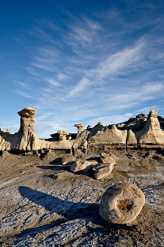 Boulder, Hoodoos, and Clouds