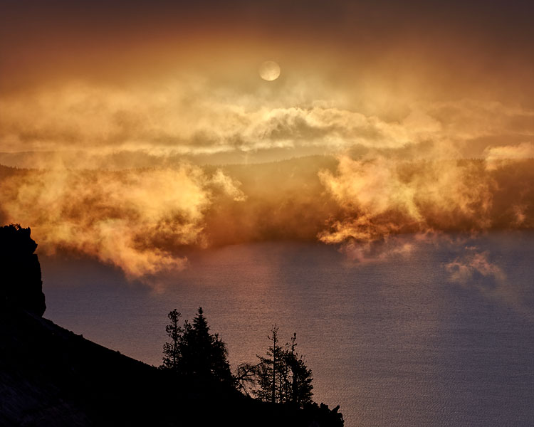 Glowing Orange Clouds At Sunrise